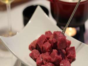 Vedella a daus per fondue